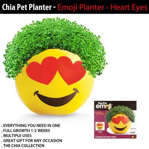 Chia Pet Planter - Emoji - Heart Eyes