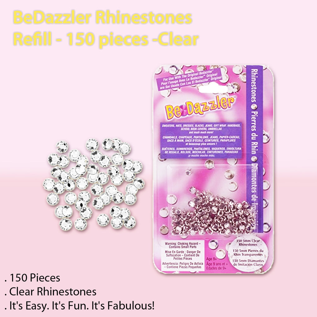 Original Bedazzler Set - Clear Rhinestones with Setting Machine - 150 Pieces