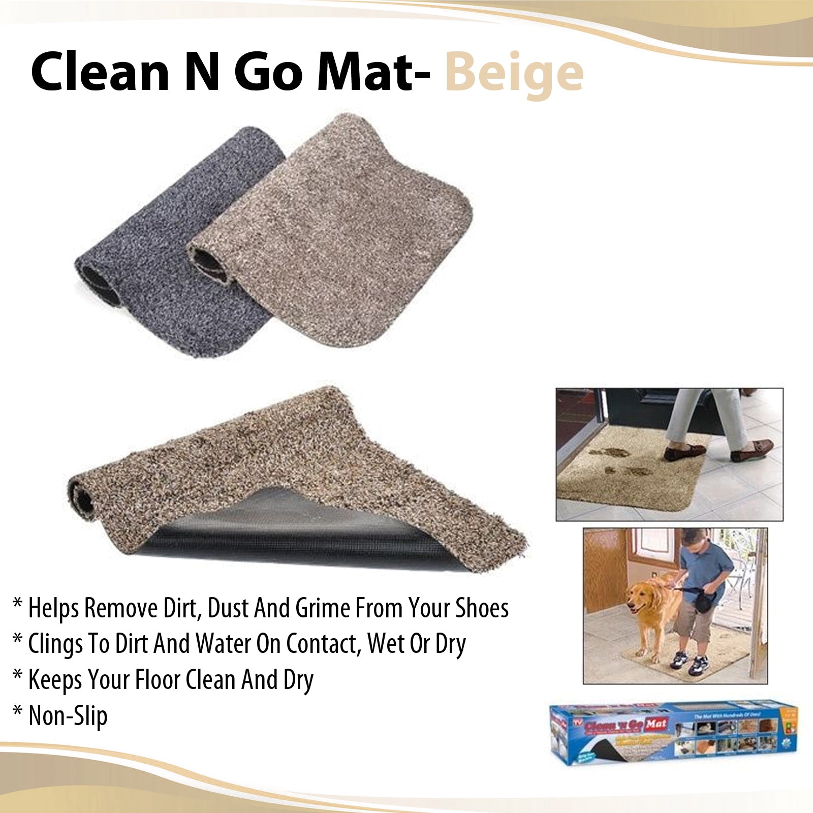 Clean Step Mat Mud Water Absorbent Non Slip Indoor Doormat