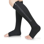 Compression Zipper Socks, Black- Small