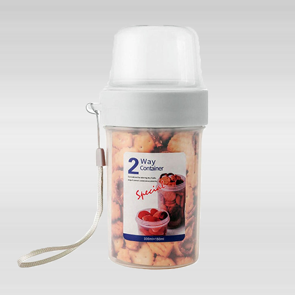 2-Way Container for Salads, Sauces, Fruits and Snacks-  560mL