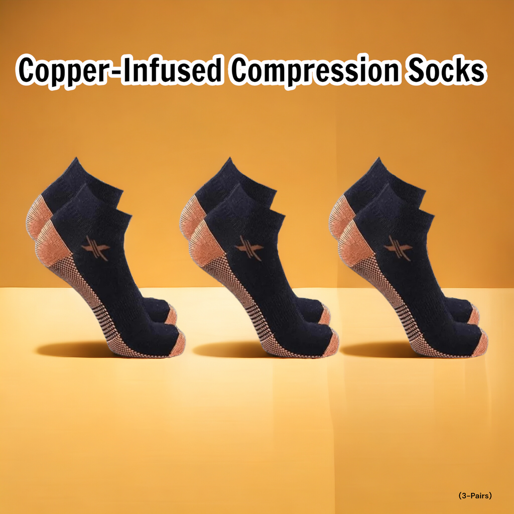 Copper-Infused Compression Socks - Low Cut (3-Pairs) Small/Medium ...