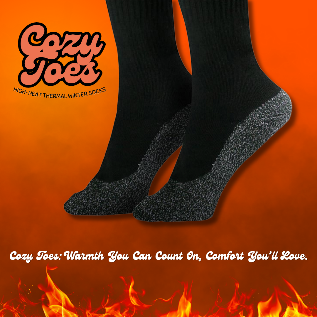 Cozy Toes High Heat Thermal Winter Socks Black Large X Large