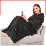 Cuddlee Blanket with Sleeves in Black