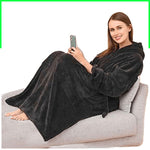 Cuddlee Blanket with Sleeves in Black