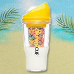 The CrunchCup XL - A Portable Cereal Cup - Yellow