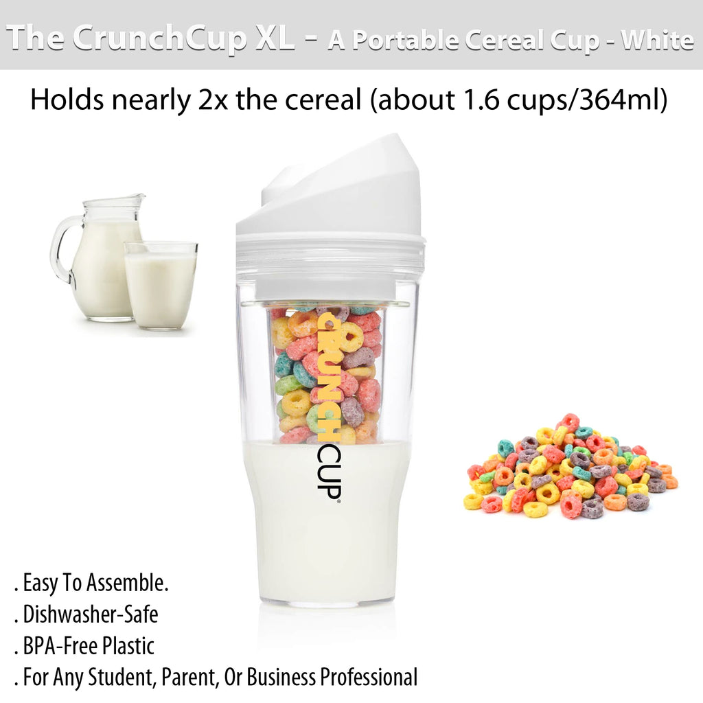 The CrunchCup XL - A Portable Cereal Cup - White