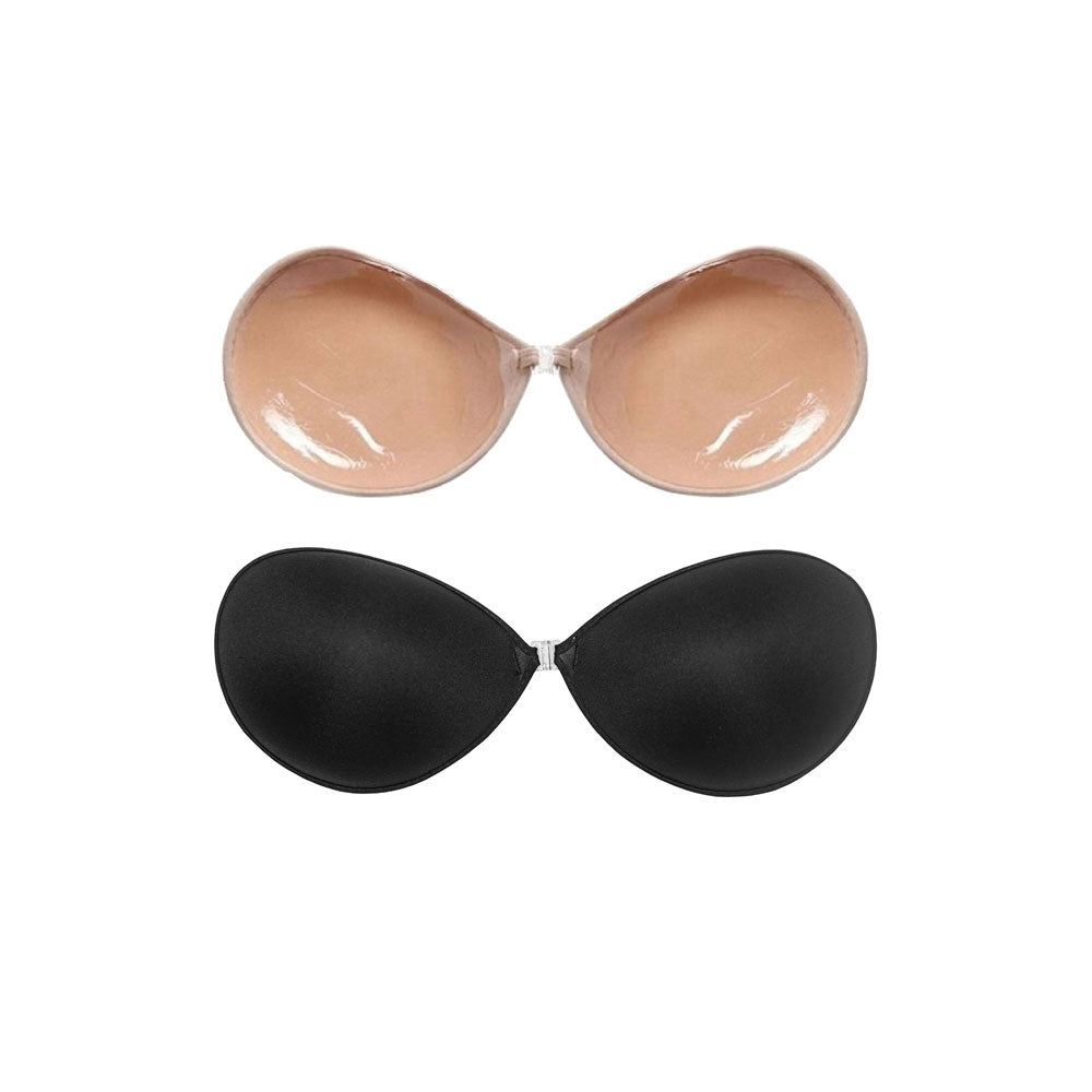 Nucomfort Adhesive Backless Bra, B Cup (BLACK)