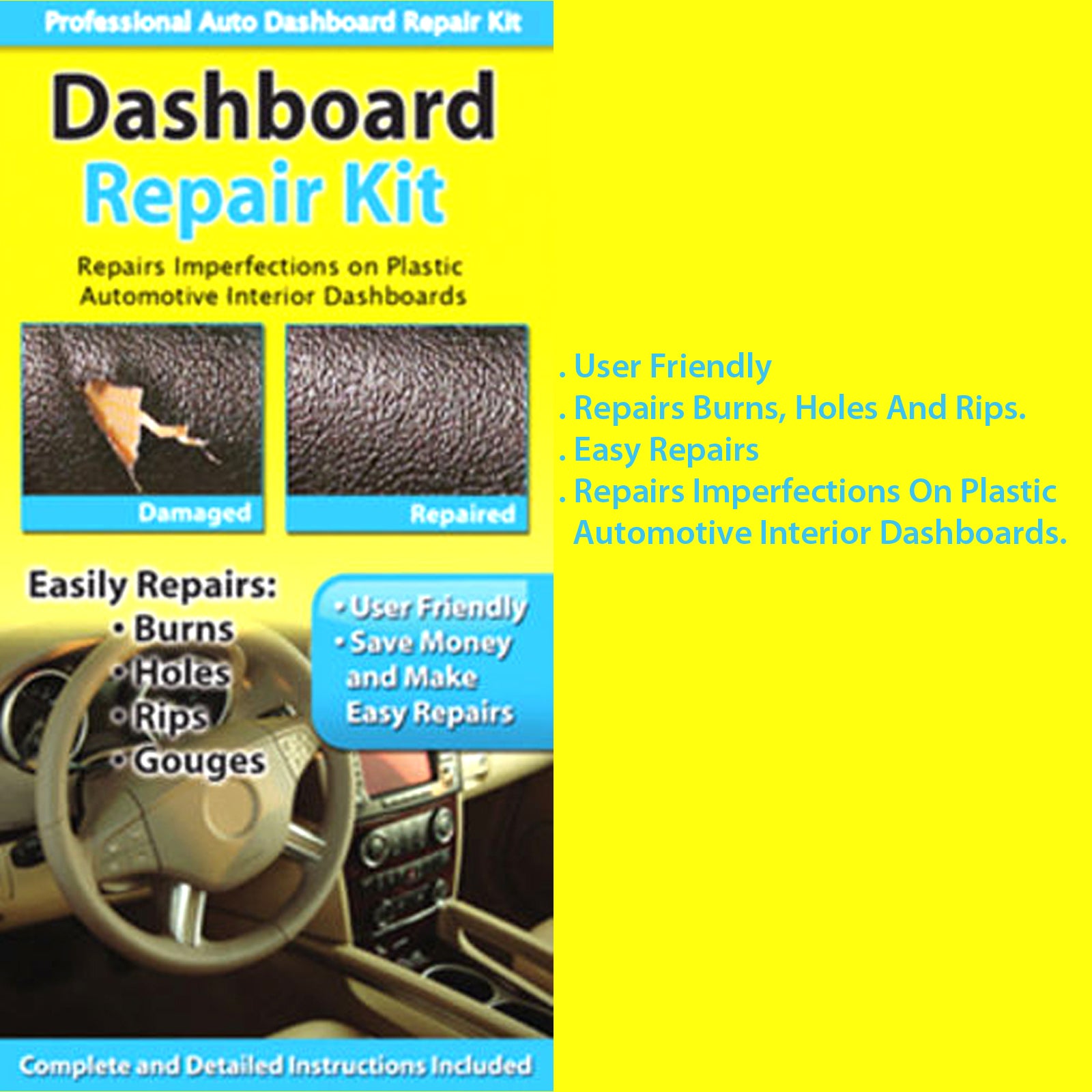 Billy Eller senere Gravere Dashboard Repair Kit interiors Leather Vinyl Seats cracks