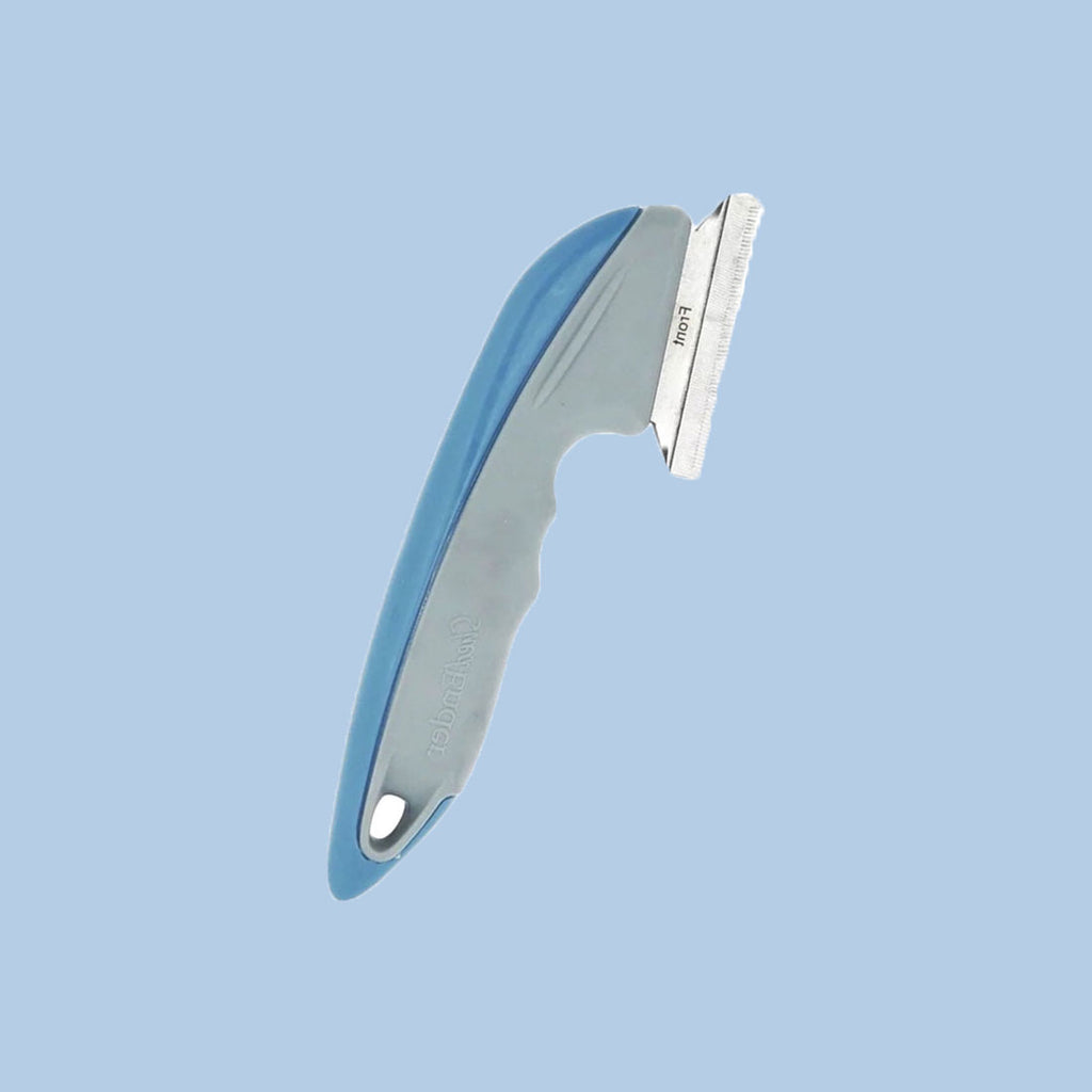 ASOTV Shed Ender Professional De-Shedding Tool for Dogs & Cats Color Silver & Blue