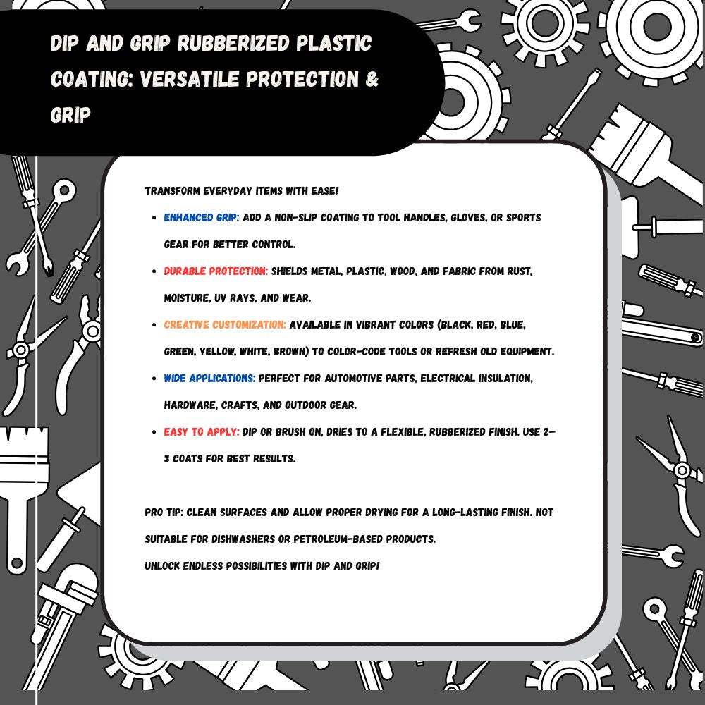 Dip and Grip Rubberized Plastic Coating,  8 fl. oz