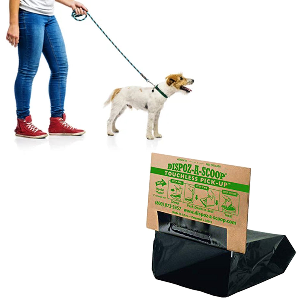 HealthPro Dispoz-A-Scoop – No Touch, No Mess, No Odor, Sanitary Dog Poop Scoopers –  96 Pack