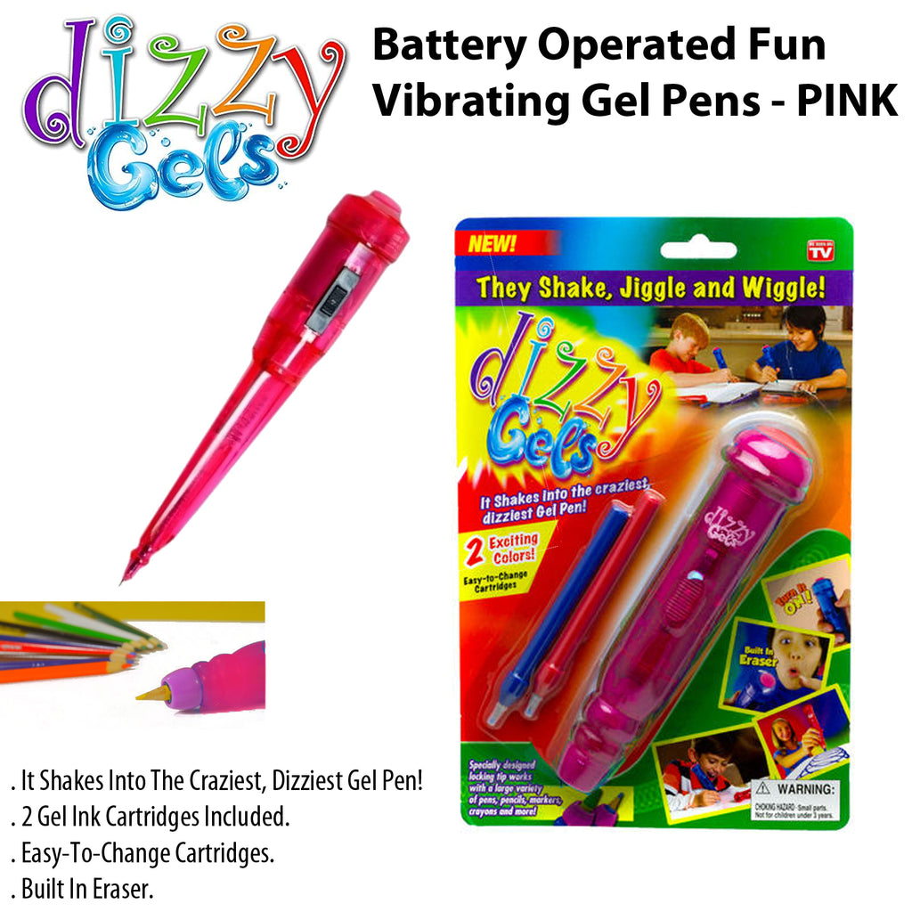 Dizzy Gels: Battery Operated Fun Vibrating Gel Pens  - Pink