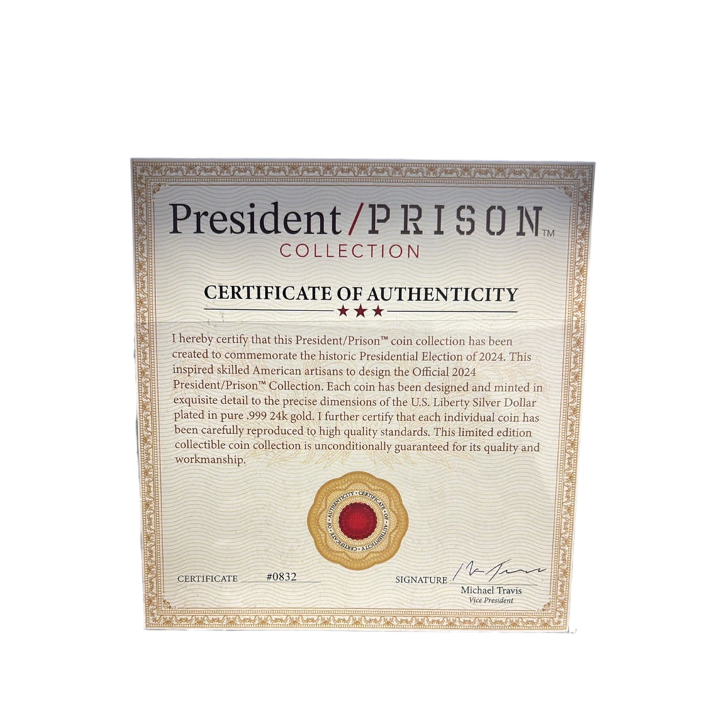 Donald Trump 2024 Commemorative Coin Gold Collectible Display Case Certificate