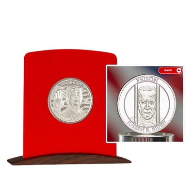 Donald Trump 2024 Commemorative Coin [17680T] – Silver-Layered Collectible with Display Case and Certificate