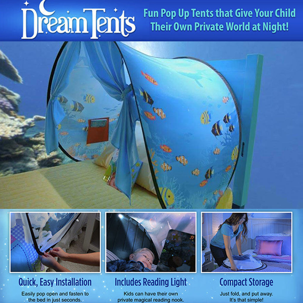 Dreamtents Fun Pop Up Bed Tent Indoor Folding Undersea World – TVTimeDirect