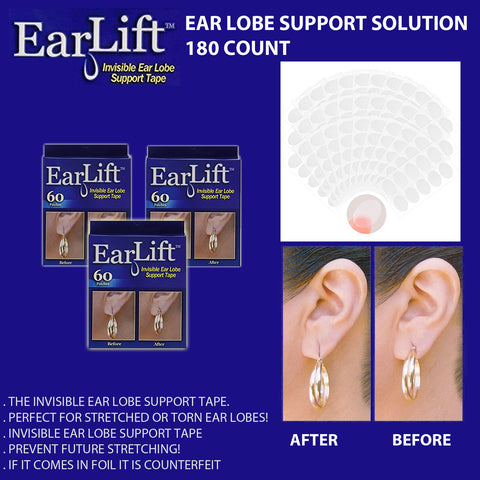  Lobe Wonder - The ORIGINAL Ear Lobe Support Patch for Pierced  Ears - Eliminates the Look of Torn or Stretched Piercings - Protects  Healthy Ear Lobes from Tearing - 300 Patches 