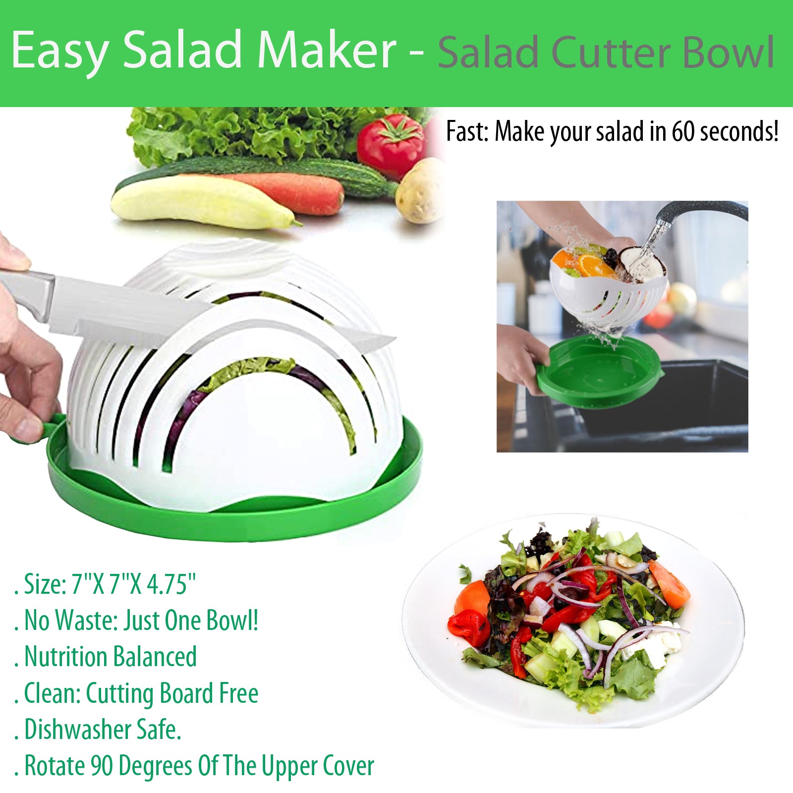 Salad Cutting Bowl