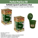 Perfect Pod Eco-Fill Refillable Capsule for K-cup Brewers - 2 Pack