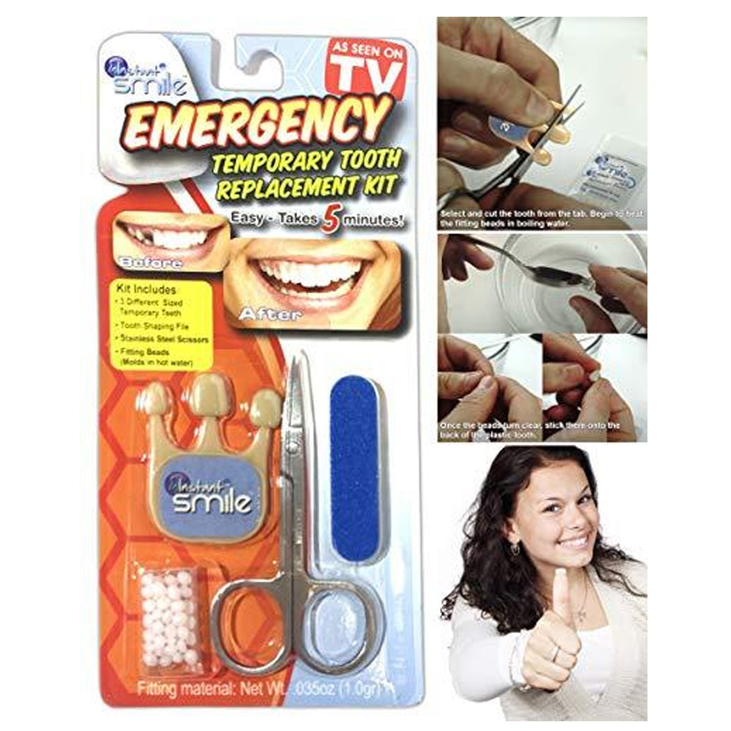 Instant Smile Emergency Temporary Tooth Replacement Kit -Dark