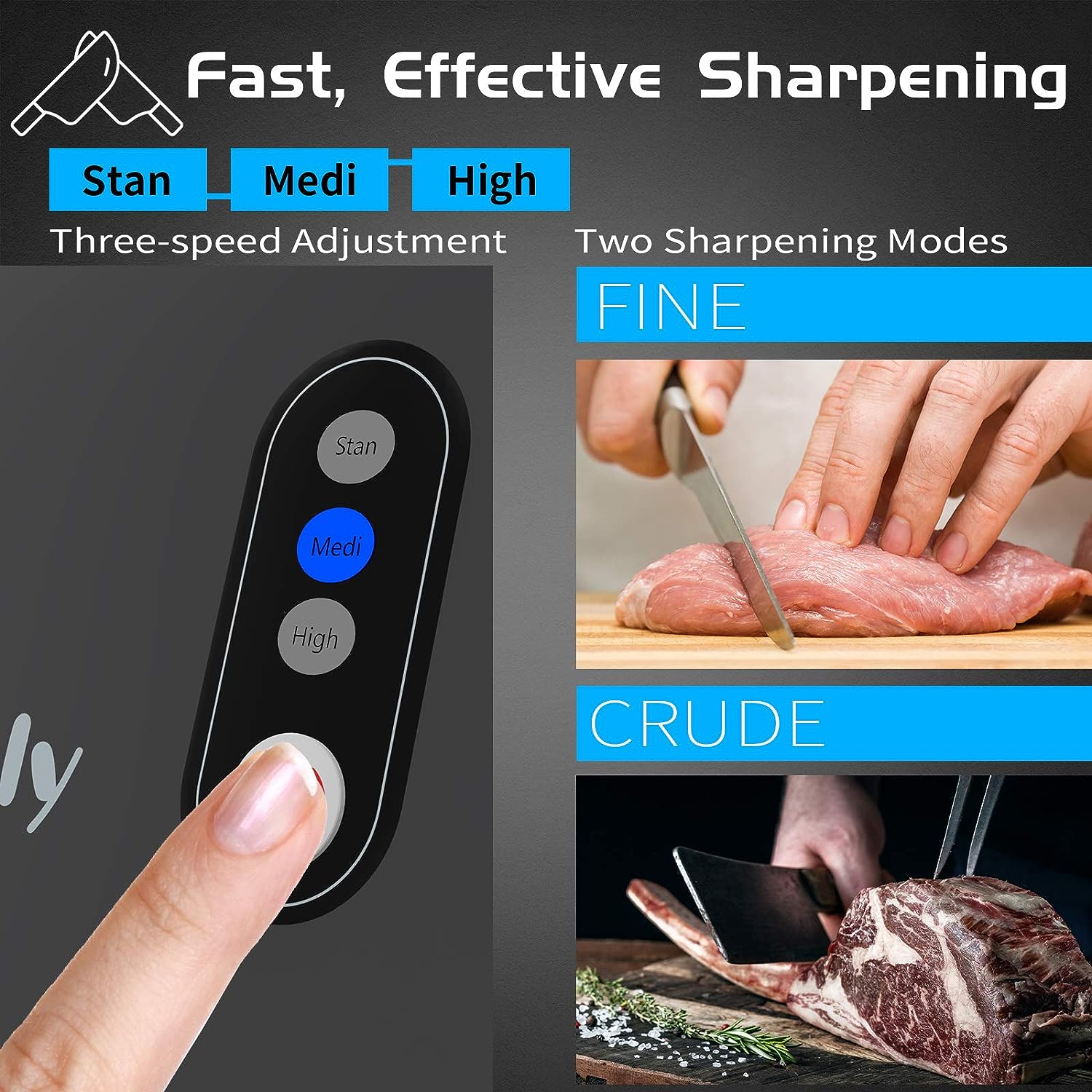 Electric Knife Sharpener, Enteenly Kitchen Knife Sharpening Kit Helps  Repair, Restore and Polish Blades