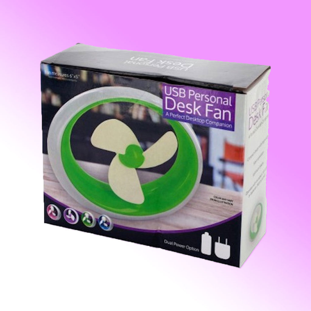 USB Personal Desk Fan- A Perfect Desktop Companion- Pink