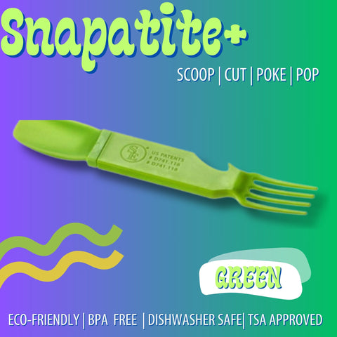 4-IN-1 Snapatite+ Detachable Utensil - Fork, Knife, Spoon and Bottle Opener (Green)