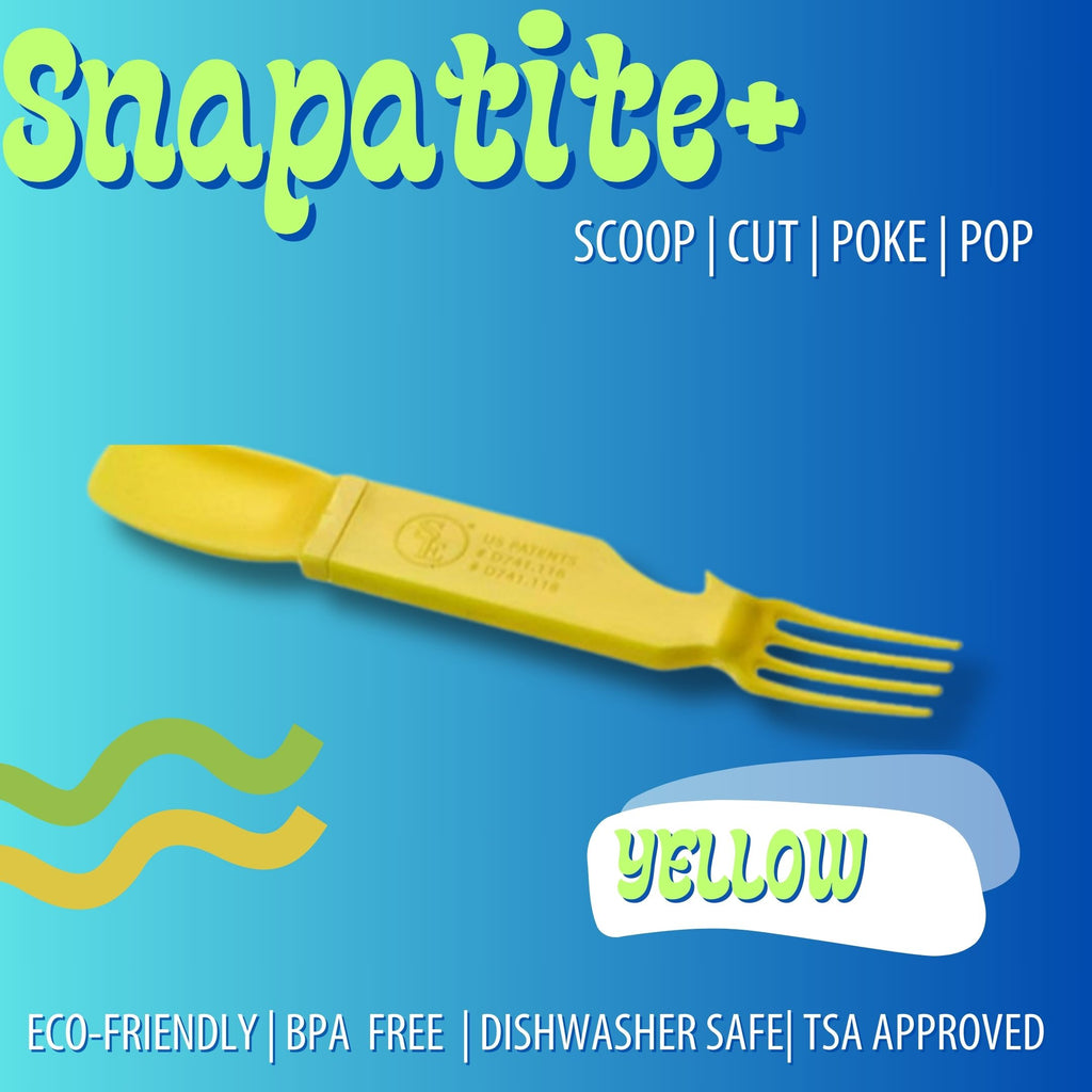 4-IN-1 Snapatite+ Detachable Utensil - Fork, Knife, Spoon and Bottle Opener (Yellow)