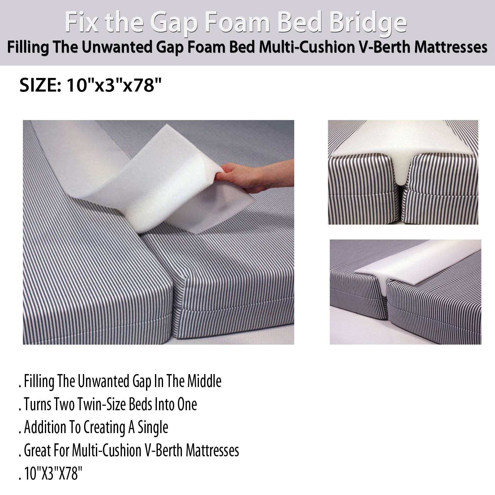 Fix The Gap Foam Bed Bridge- Filling The Unwanted Gap Foam Bed