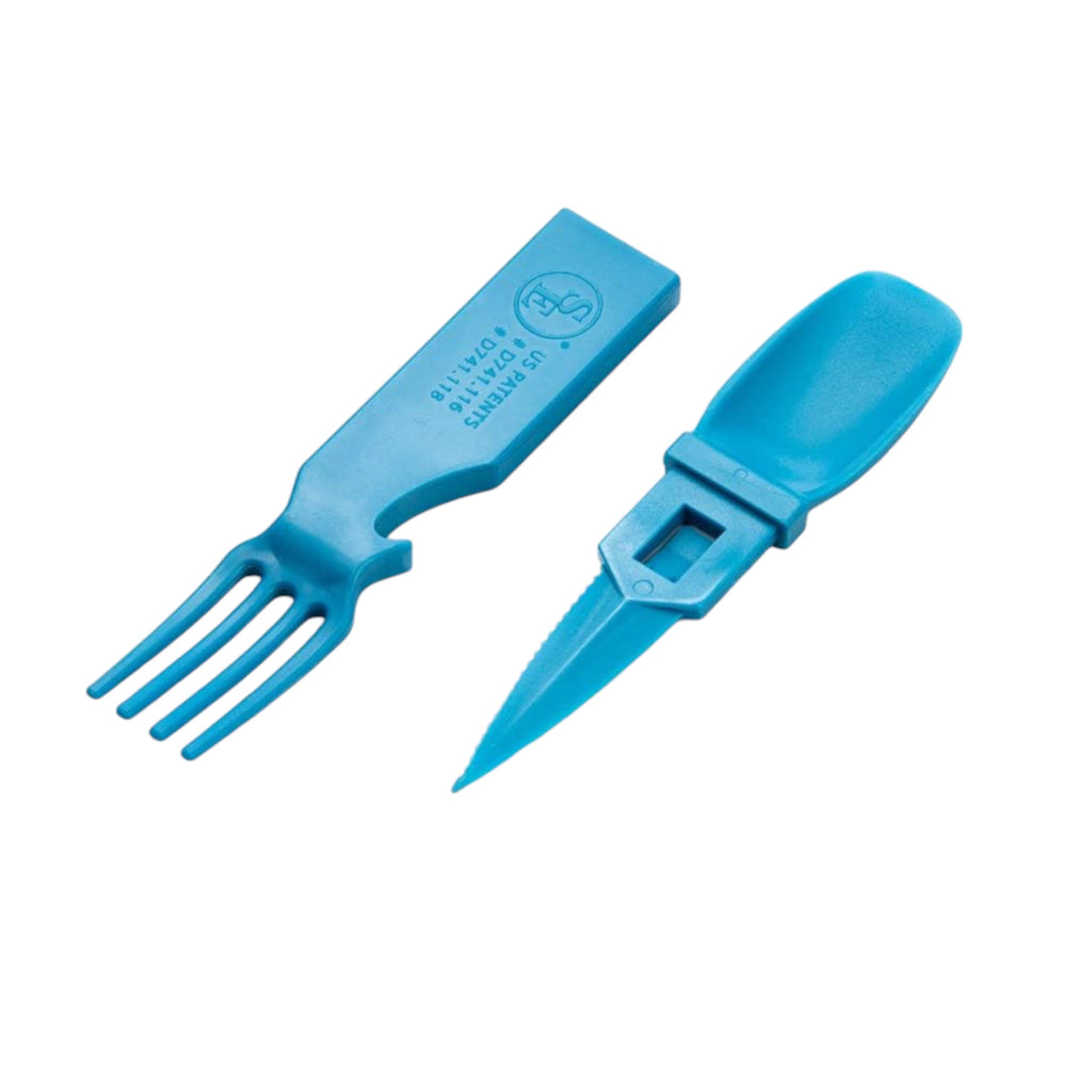 4-in-1 Snapatite+ Utensil Set - Spoon, Knife, Fork, Bottle Opener (Blue)