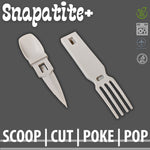 4-in-1 Snapatite+ Utensil Set - Spoon, Knife, Fork, Bottle Opener (Light Grey)