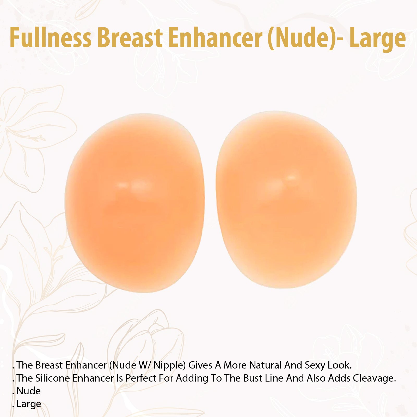 Fullness Breast Enhancer Bust Line Nude W/ Nipple- L All Bra