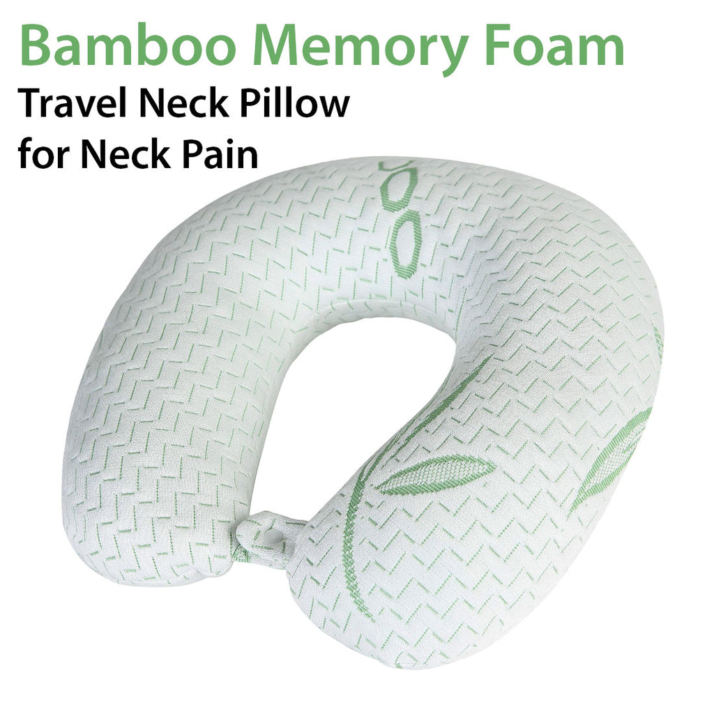 Bamboo Memory Foam Travel Neck Pillow