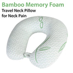 Bamboo Memory Foam Travel Neck Pillow