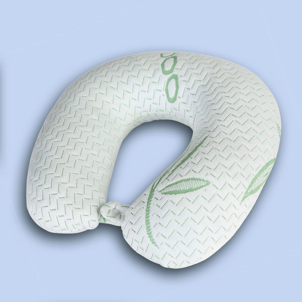 Bamboo Memory Foam Travel Neck Pillow