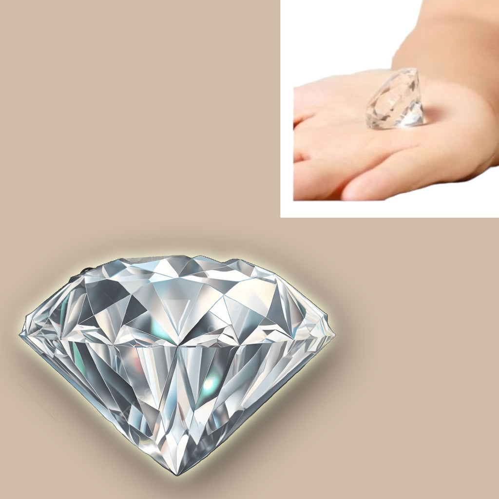 Glass Diamond Jewel Paperweight- Clear (30mm)