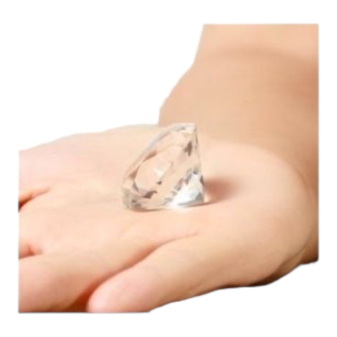 Glass Diamond Jewel Paperweight- Clear (30mm)