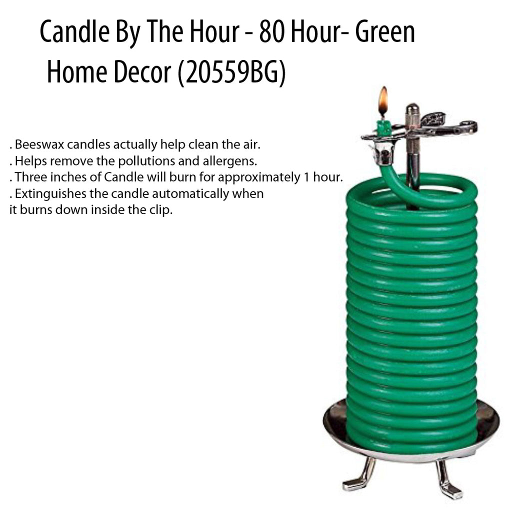 Candle By The Hour - 80 Hour- Green Home Decor 