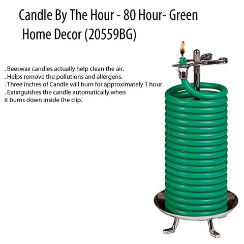Candle By The Hour - 80 Hour- Green Home Decor 