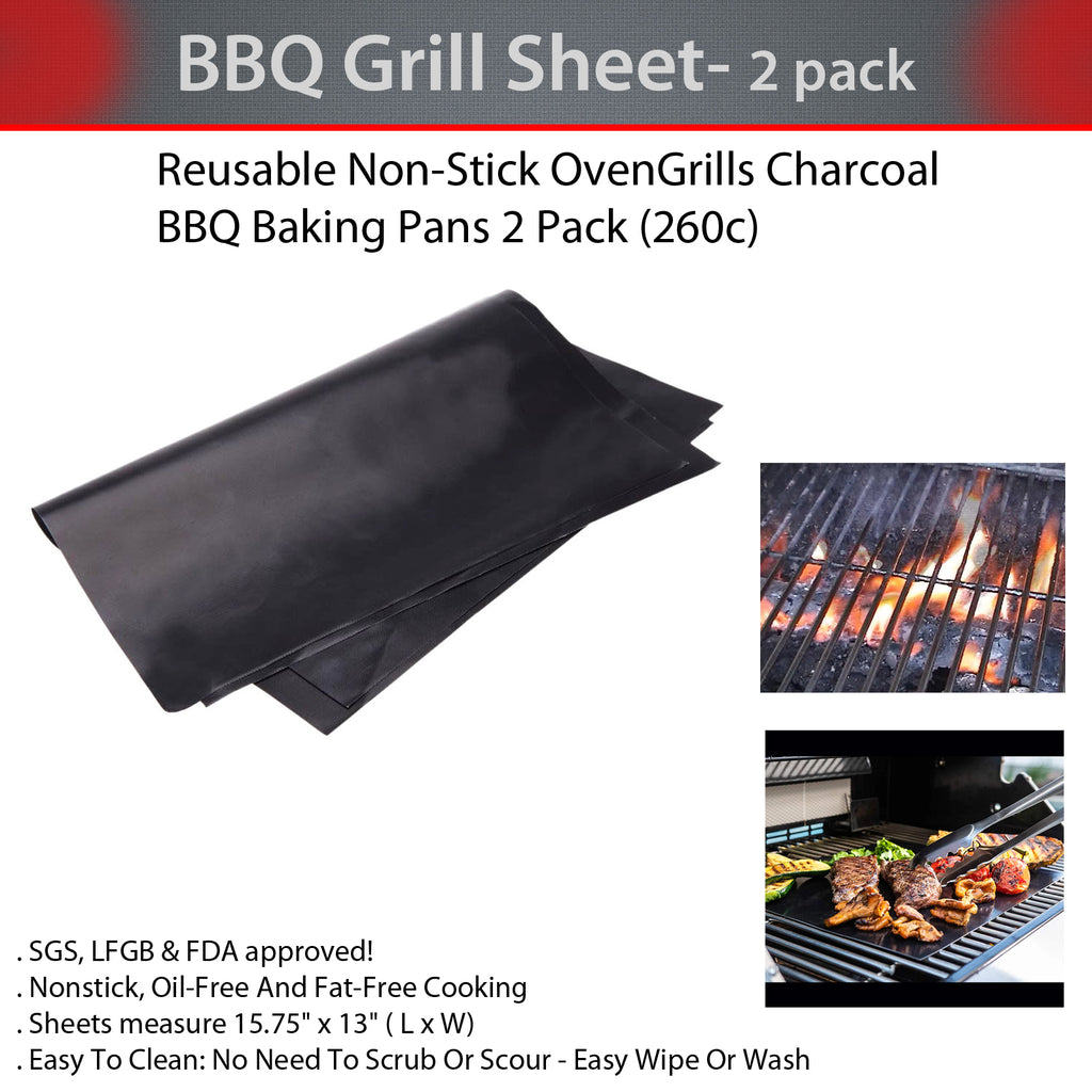 Grill with Ease: Non-Stick BBQ Sheets (2 Pack, 260°C)