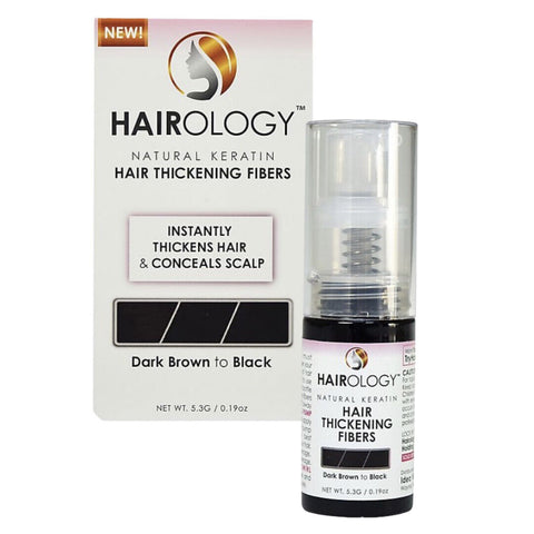 Hairology Natural Keratin Hair Thickening Fibers (Dark Brown to Black)