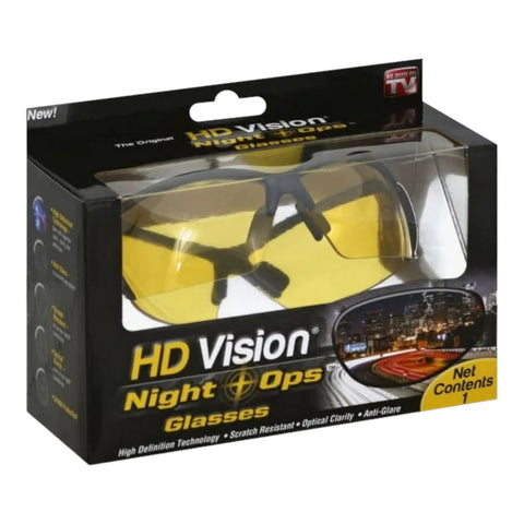 HD Vision Night Ops Lenses Sunglasses- Unisex- Adult- Black