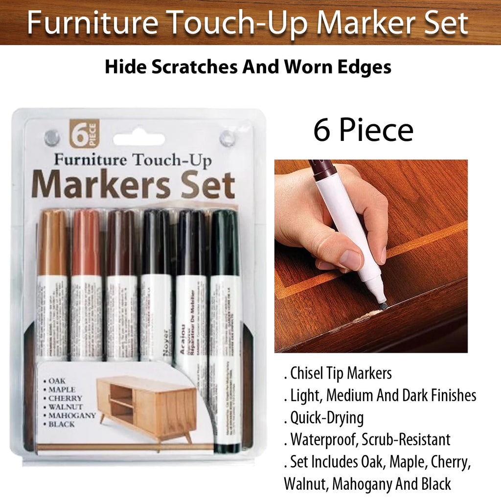 Furniture Touch-Up Kit - Set of 6 Markers for Flawless Fixes