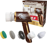 Ruby Horsepower Scrubber Gold - 350 RPM, Cordless Rechargeable Waterproof Handheld Scrubber with 5 Brush Heads for Tile, Grout, Bathroom, Kitchen, Auto, and Furniture