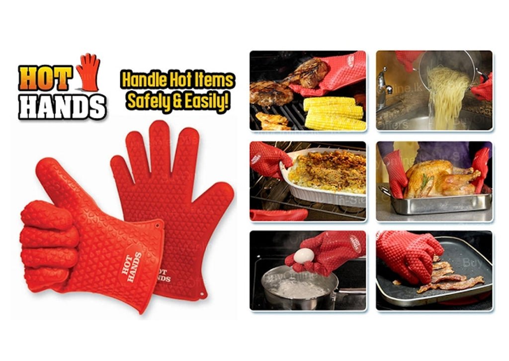 Hot Hands Non-Slip Silicon Cooking Glove Kitchen Baking 2 pack