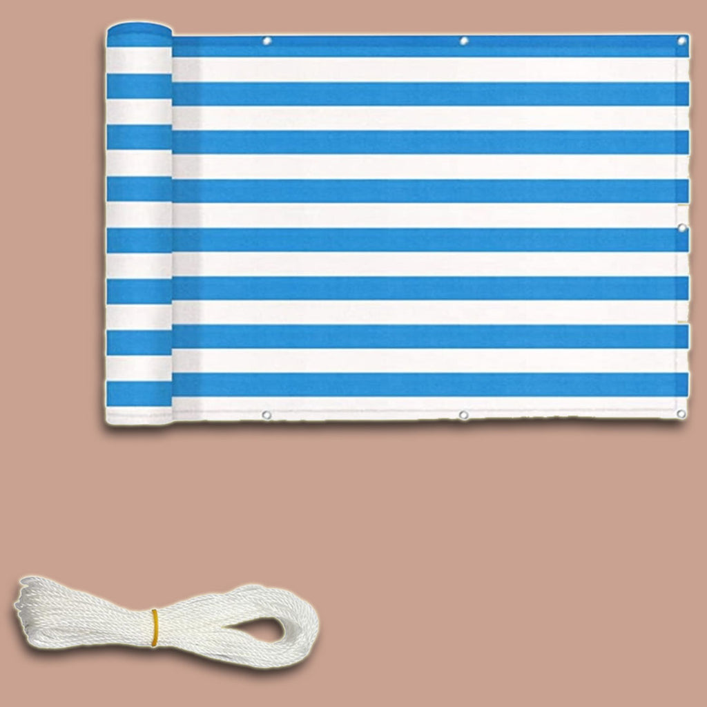 Ideaworks Deck & Fence Privacy Screen- Blue and White Stripes
