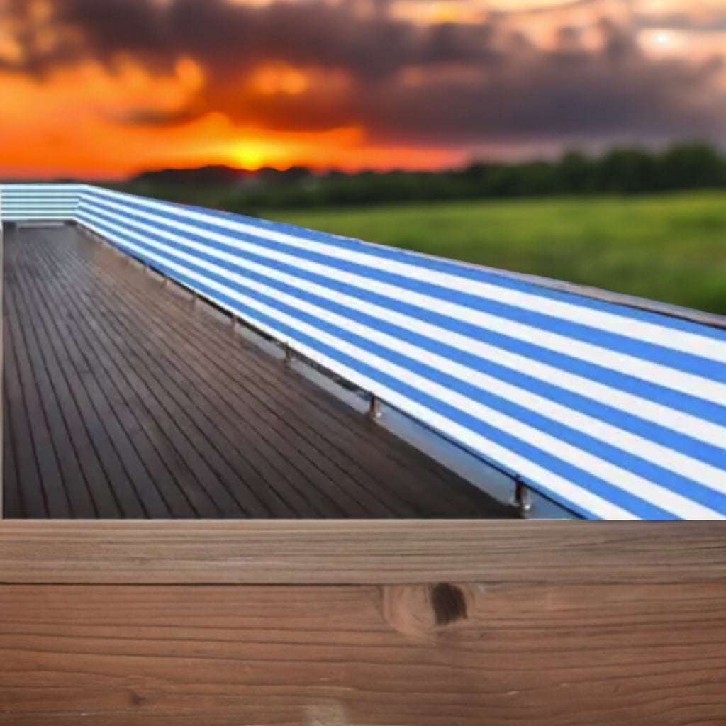 Ideaworks Deck & Fence Privacy Screen- Blue and White Stripes