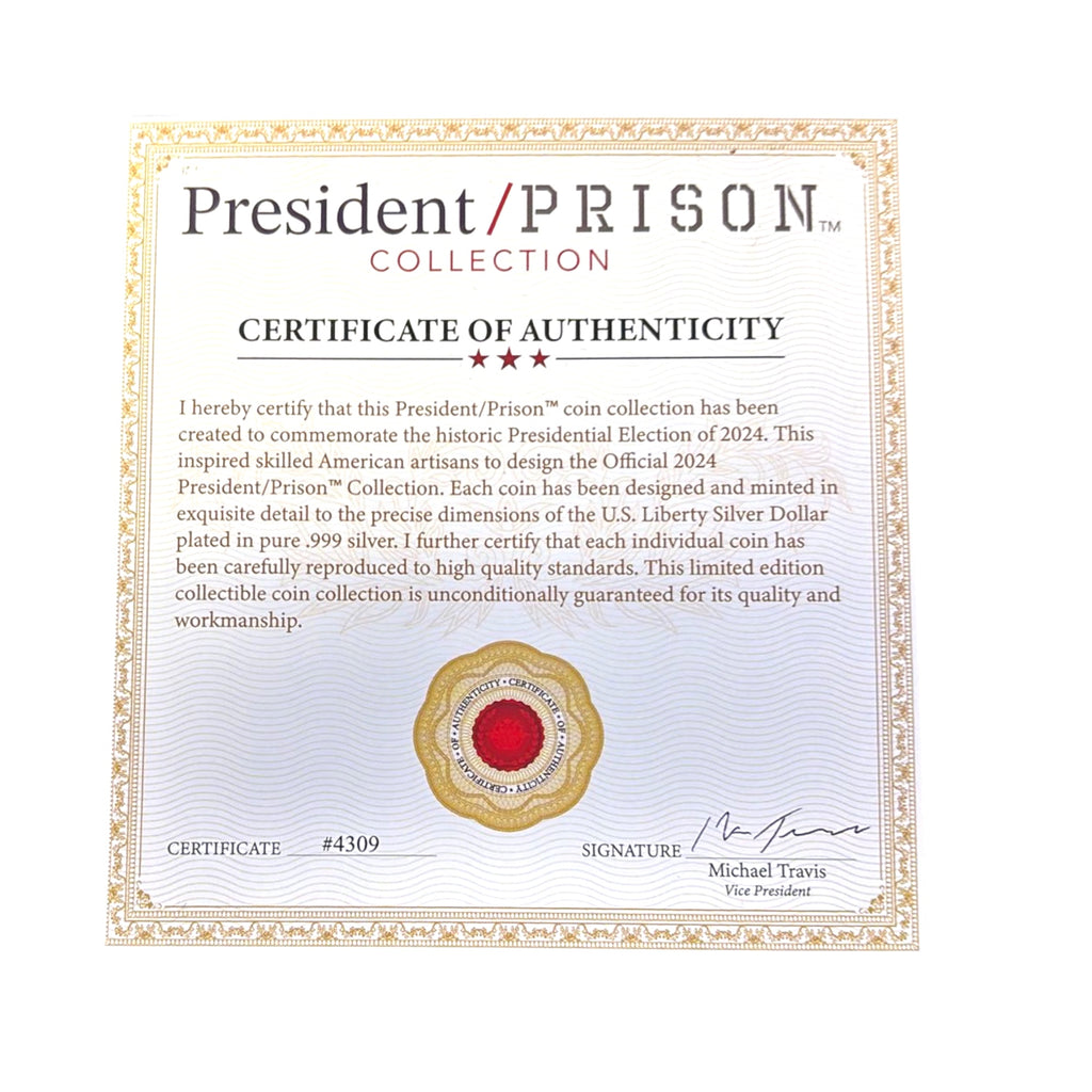 Joe Biden Commemorative Coin Silver-Layered Collectible Display Case Certificate