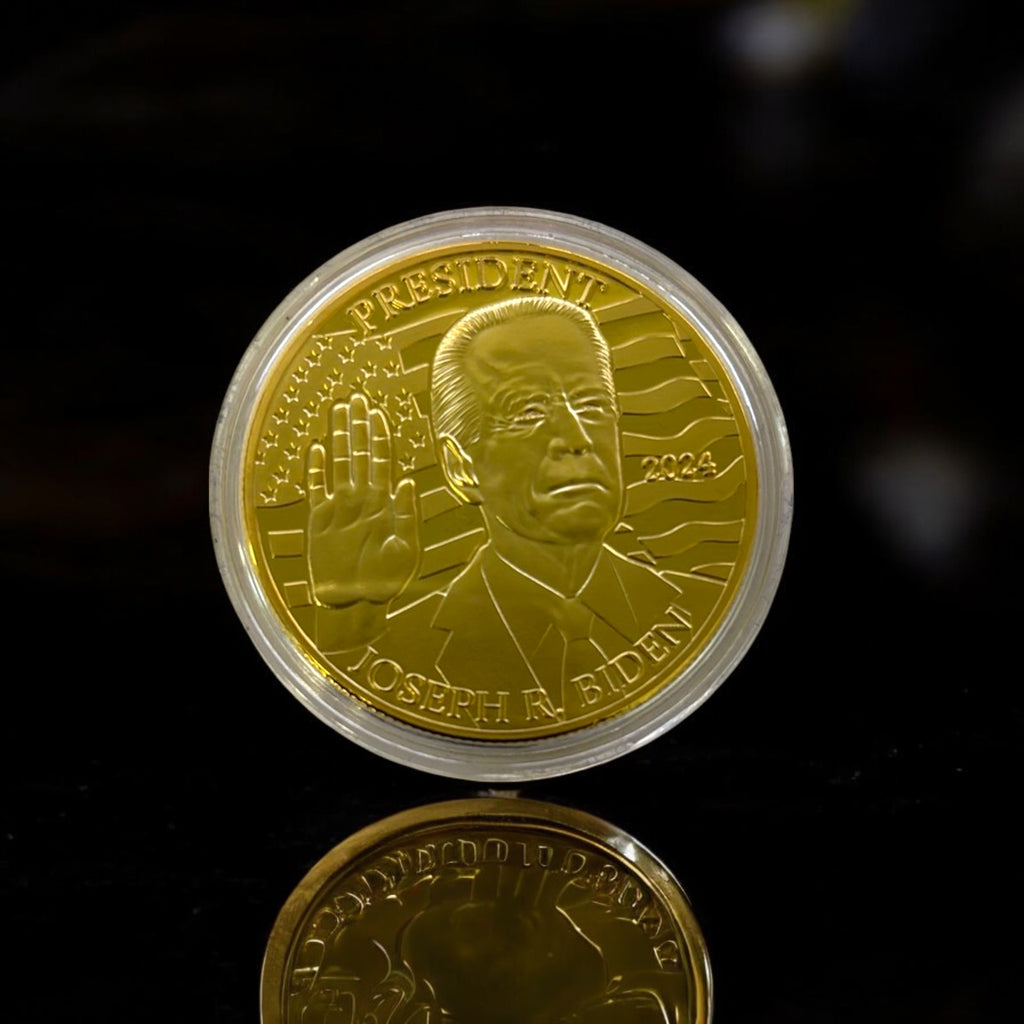 Joe Biden Commemorative Coin Gold-Layered Collectible Display Case & Certificate