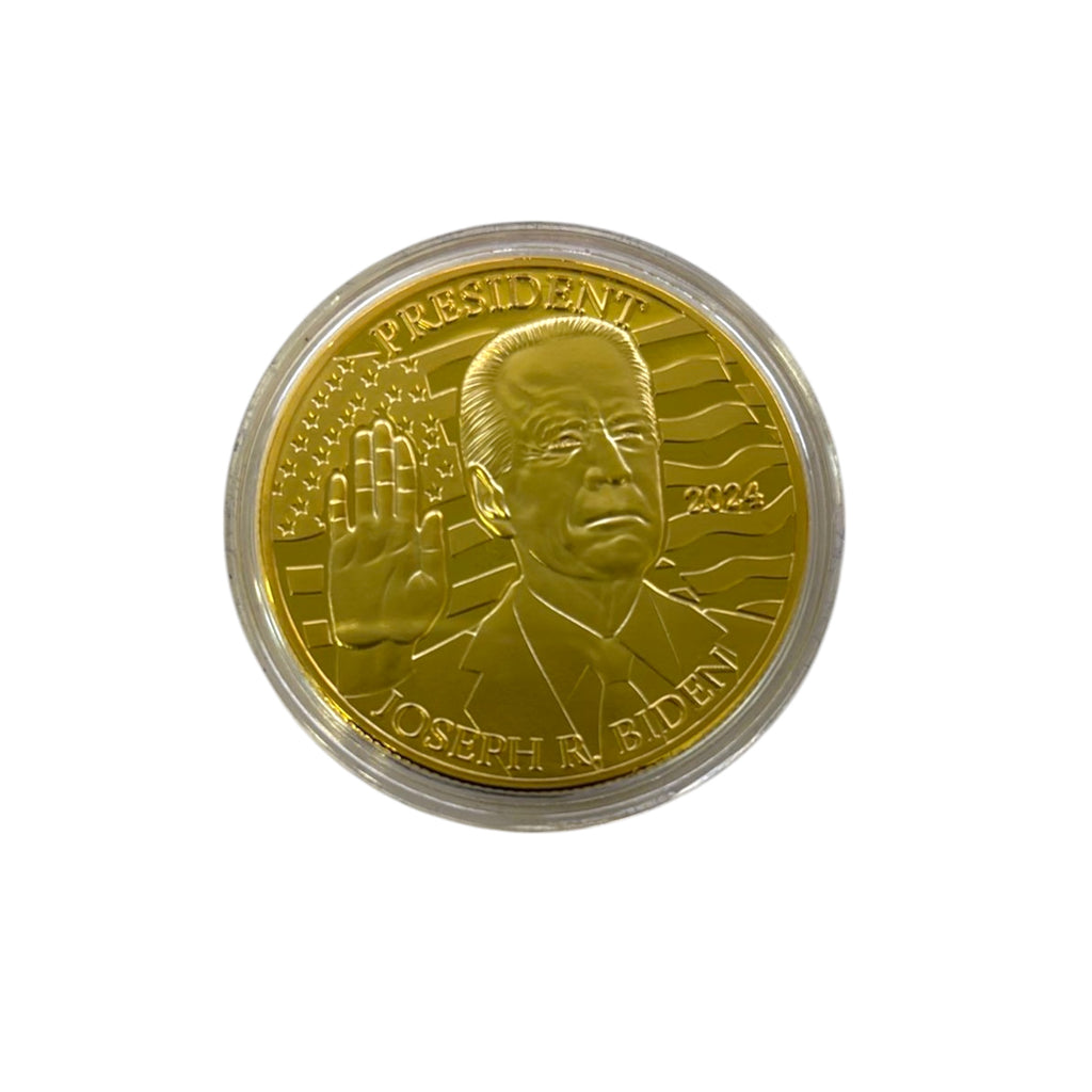 Joe Biden Commemorative Coin Gold-Layered Collectible Display Case & Certificate